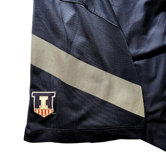 Nike Golf Illinois Fighting Illini Dri Fit Polo Shirt Mens Size XL Blue Gray - Picture 3 of 5